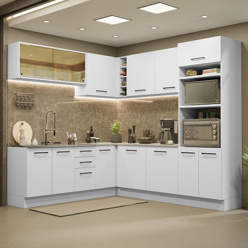 Cozinha Completa Cant Madesa Agata 459001 C Arm Bal S Tamp B Cor Branco