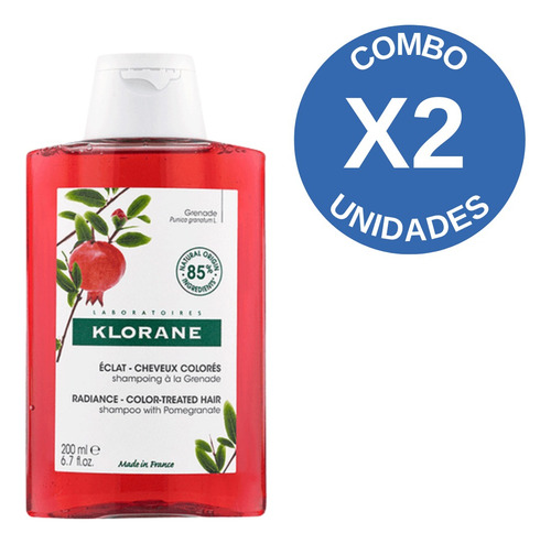 Combo X2 Klorane Granada Shampoo Cabello Teñido 200ml