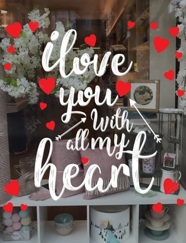 Vinil Decorativo Frase Love Amor Corazones San Valentin