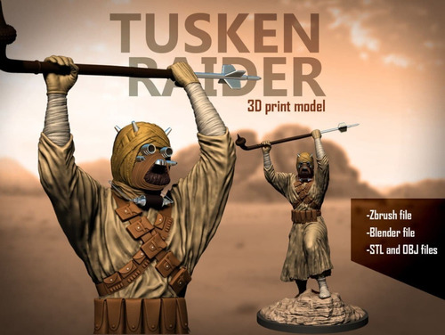 Star Wars Tusker Raider Stl Obj Impresion 3d