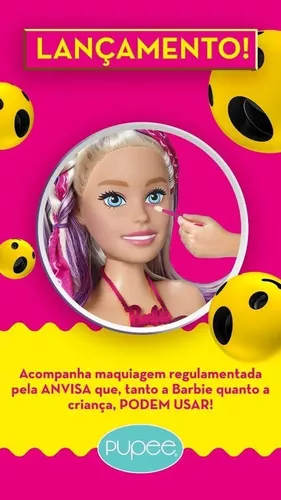 Barbie de Maquiar - Busto Barbie - Styling Head Faces - Pupee