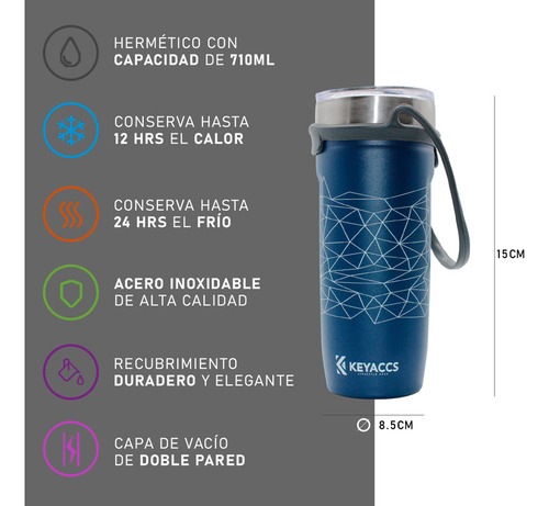 Termo Acero Doble Pared Vacío Botella Caliente Hombre Adulto