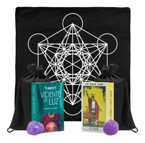 Tarot Vidente De Luz + Raider Waite Kit Español Mod Cubo