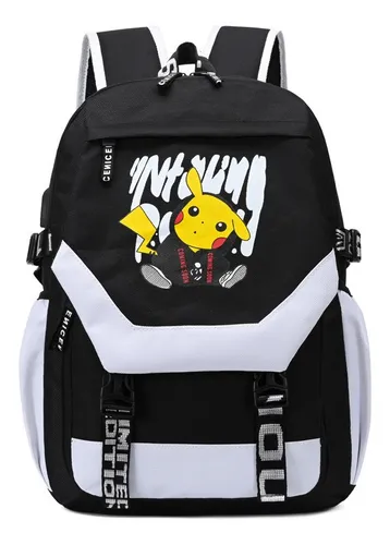 Mochila Pikachu Usb Mochila Escolar Para Estudiantes