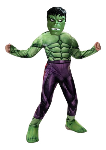 Disfraz Hulk Con Musculos Avengers Niño