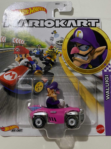 Carrito Hotwheels Mario Kart Waluigi 1:64