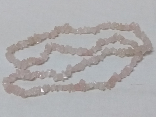 Colar De Cascalho De Quartzo Rosa Sem Fecho Pedra Legítima