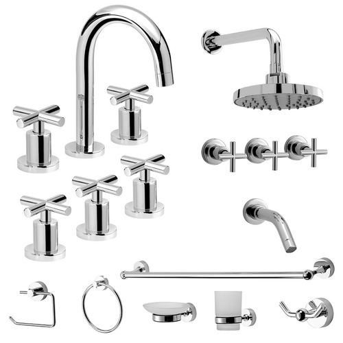 Combo Grifería Peirano Valencia Lav Bidet Ducha + 6 Accesor