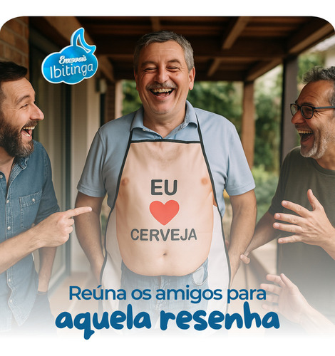 Avental Personalizado Com Estampa Cômica Barriga Churrasco Cor Nude