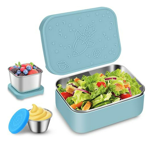 Caja Bento De Acero Inoxidable Para Niños (28.7 Oz) Juego De