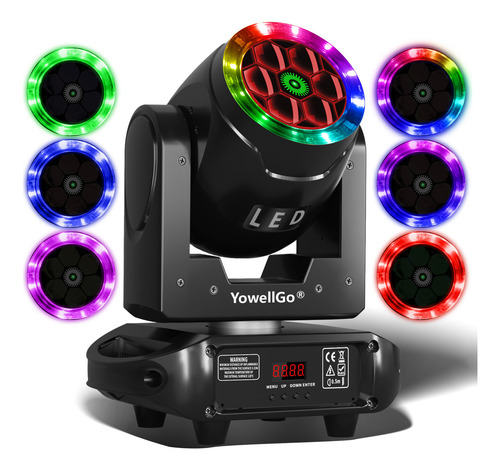 Yowellgo Cabeza Móvil Dj Luz 140w Bee Eye De 6 Led Rgbw Led Luz De Escenario + Verde Láser Dmx Para Dj Discotecas Y Bares