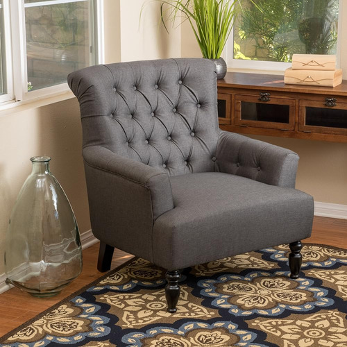 Christopher Knight Home Byrnes Fabric Club Chair, Gris Oscur