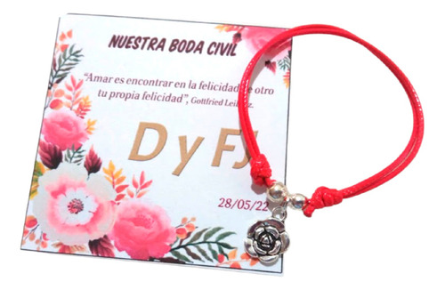 Recuerdos Eventos 30 Pulseras Rosa Flor Xv Años Boda