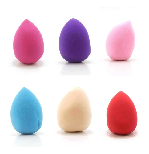 Set 6 Esponjas Gota Latex Para Maquillaje Blender Fashion