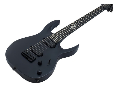 Guitarra elétrica Solar A2.7 type a de mogno carbon black fosco com diapasão de ébano