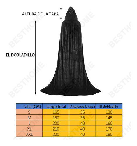 Capa De Terciopelo Larga De Halloween Para Adulto