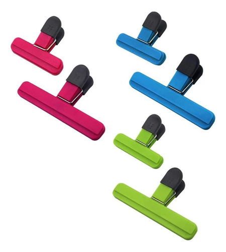 Clips De Acero Inoxidable Bolsas Comida Clips Sellado 6pcs