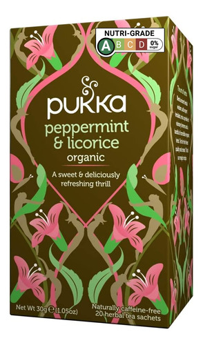 Pukka Herbal Teas Té, Orgánico, 20 Unidades