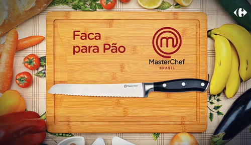 Faca Masterchef Serrilhada Fatiar Pão - Coleção Carrefour Cor Aço inox