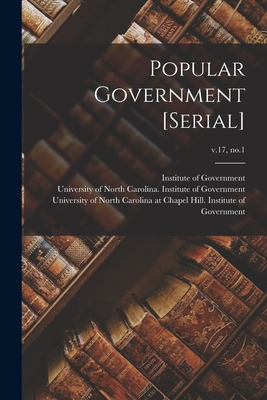Libro Popular Government [serial]; V.17, No.1 - Institute...