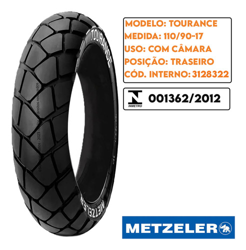 Par Pneu 90-90-19 + 110-90-17 Tourance Com Câmara Metzeler
