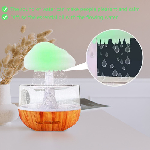 A Difusor De Luz Nocturna Con Lluvia De Nubes De 7 Colores