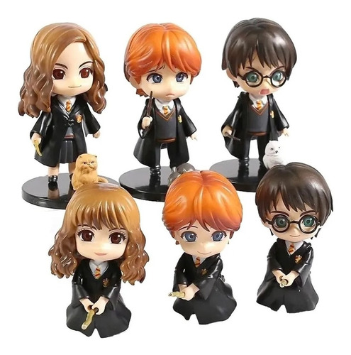 Muñecos Harry Potter Hermione Ron Figuras Coleccion X6