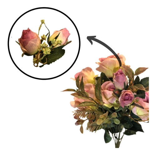 Buquê De Rosas X10 49cm - Rosa Outono
