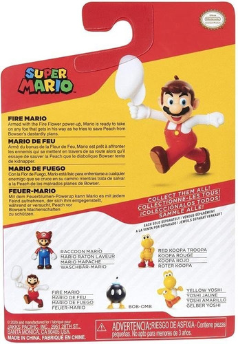 Super Mario Nintendo, Mario De Fuego De 2.5¨, Articulada