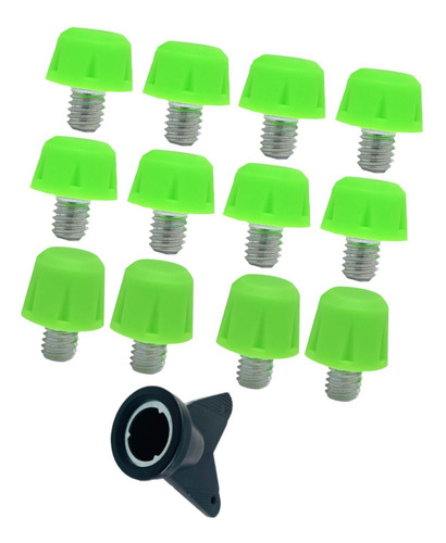 12x Pinos De Chuteira De Futebol Substituição Spikes Verde