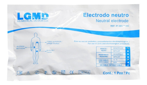 Placa De Electrocauterio Monopolar Con Cable Hi-fi