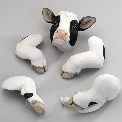 Bits And Pieces-tree Hugger Cow Garden Peeker-polyresin