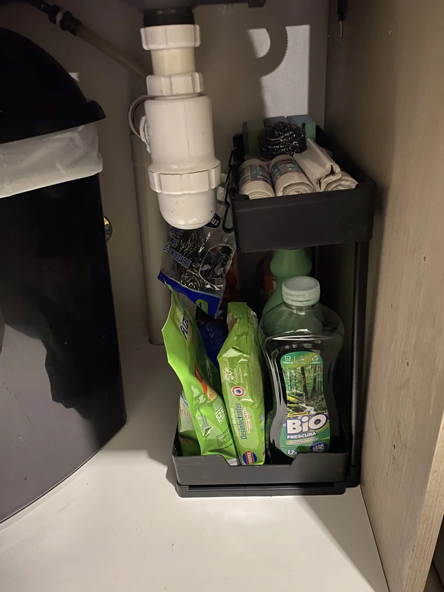 Foto real de Organizador De 2 Niveles Desmontable Móvil Cocina Baño