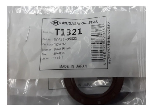 Estopera Arbol De Leva Musashi Terios 1.3 Original #t1321