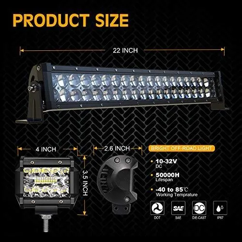 Barras De Luz - Turbo Sii 22 Barra De Luces Led 5d 120w Foc