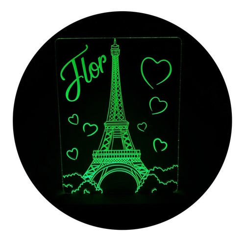 Lámpara Acrílico Led Torre Eiffel 220v Regalo