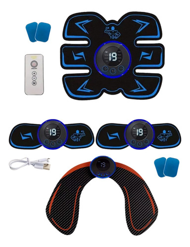 Estimulador Muscular Recarregavel Choque Abdominal + Display