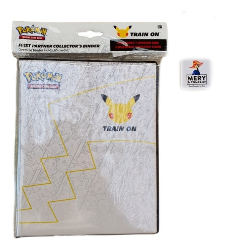 Album Pokemon Carta Grande Y Carta  Pikachu Aniversario Gde.