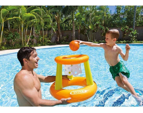 Cesta de baloncesto flotante inflable para niños