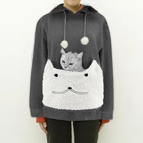 Sudadera Con Capucha Para Mascotas Sudadera Informal M Gris