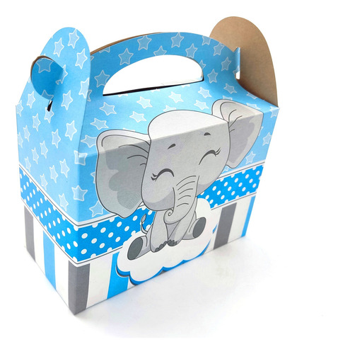 Caja Cajita Feliz Sorpresa X12 Unidades Elefante Baby Shower