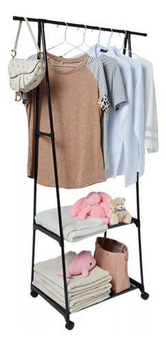 Closet Tendedero Perchero Rack Doble Ropa Con Llantas Aleatorio