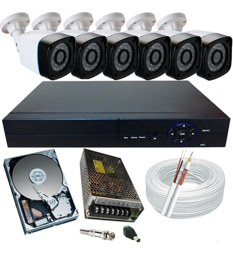 Kit Monitoramento Residencial 6 Câmeras Imagens Em Hd E Dvr