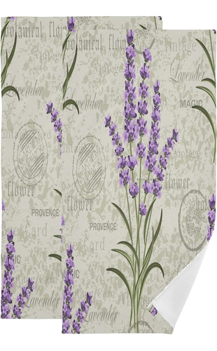 Alaza Hermosa Lavanda Vintage Flores Toallas De Mano Suaves 