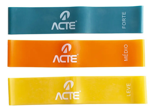 Kit Mini Bands Acte Com 3 Níveis De Resistência Acte Sports T71