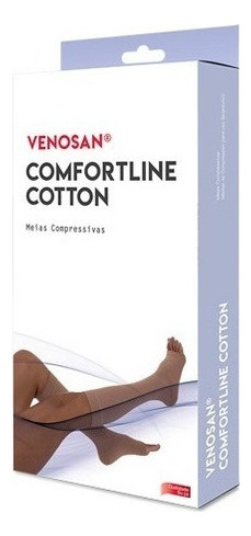 Meia Venosan 20-30mmhg Comfortline Cotton 3/4 Pé Aberto Bege