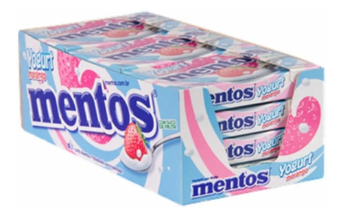 Bala Mentos Slim Box Yogurt Morango 24,1g C/ 12 Unid Atacado