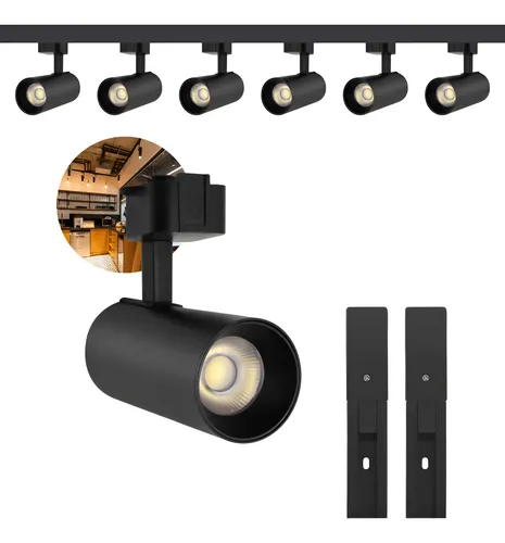 Kit Eletrificado Trilhos 2m + 6 Spots LED 30w Preto — R$ 101,73 em Mercado Livre, 40% OFF