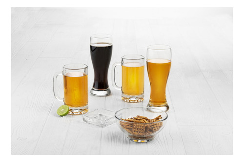 Juego Para Bar 6 Pz Vidrio Cerveza Botana Crisa Libbey