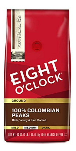 Café Molido Eight O'clock, 100% Colombiano, 33 Oz (1 Pack)